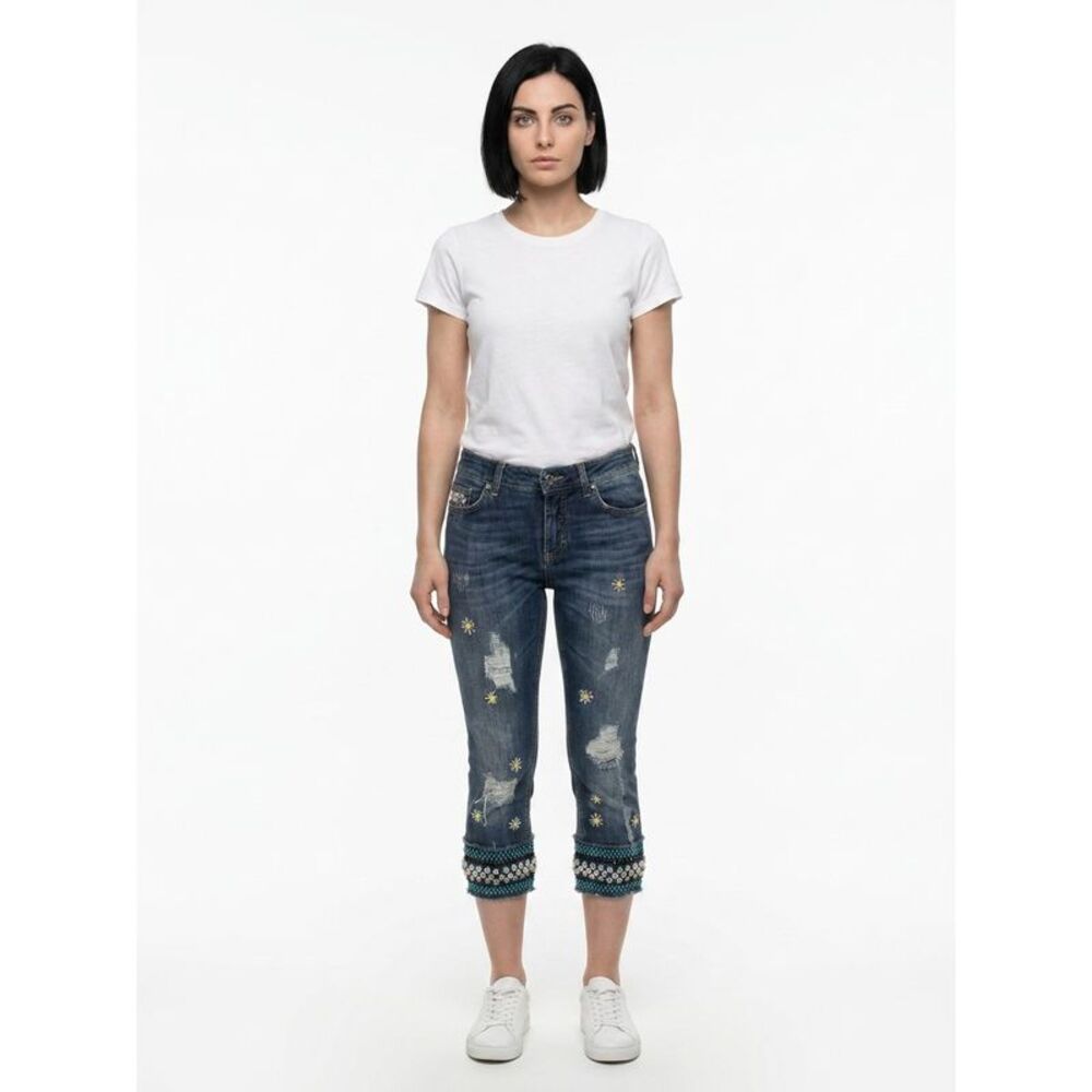 Dolce & Gabbana Blue Cotton Cropped Women's Jeans